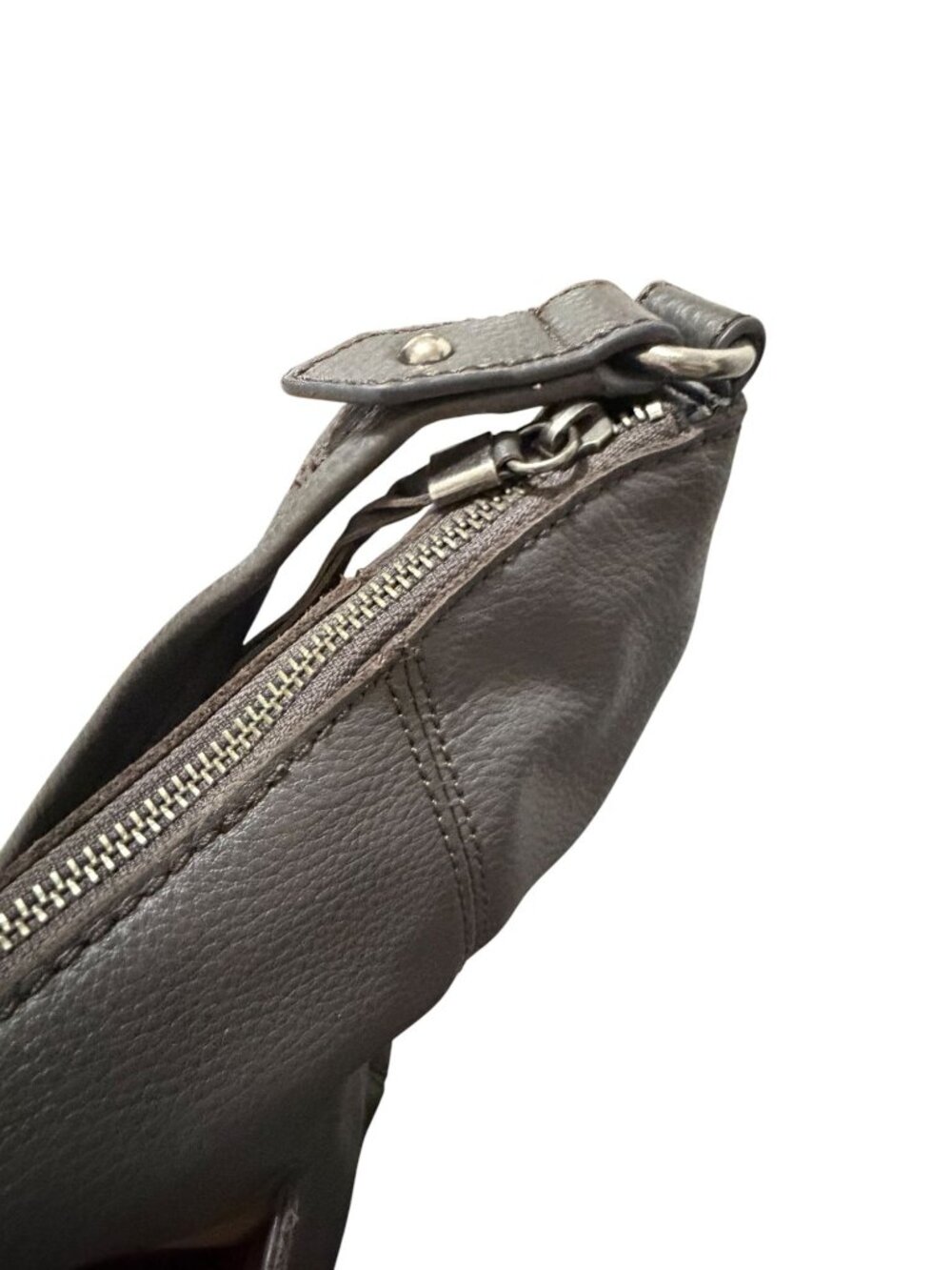 The Sak Slate Leather Sequoia Hobo Shoulder Bag Purse Zipper Closure - Picture 12 of 14